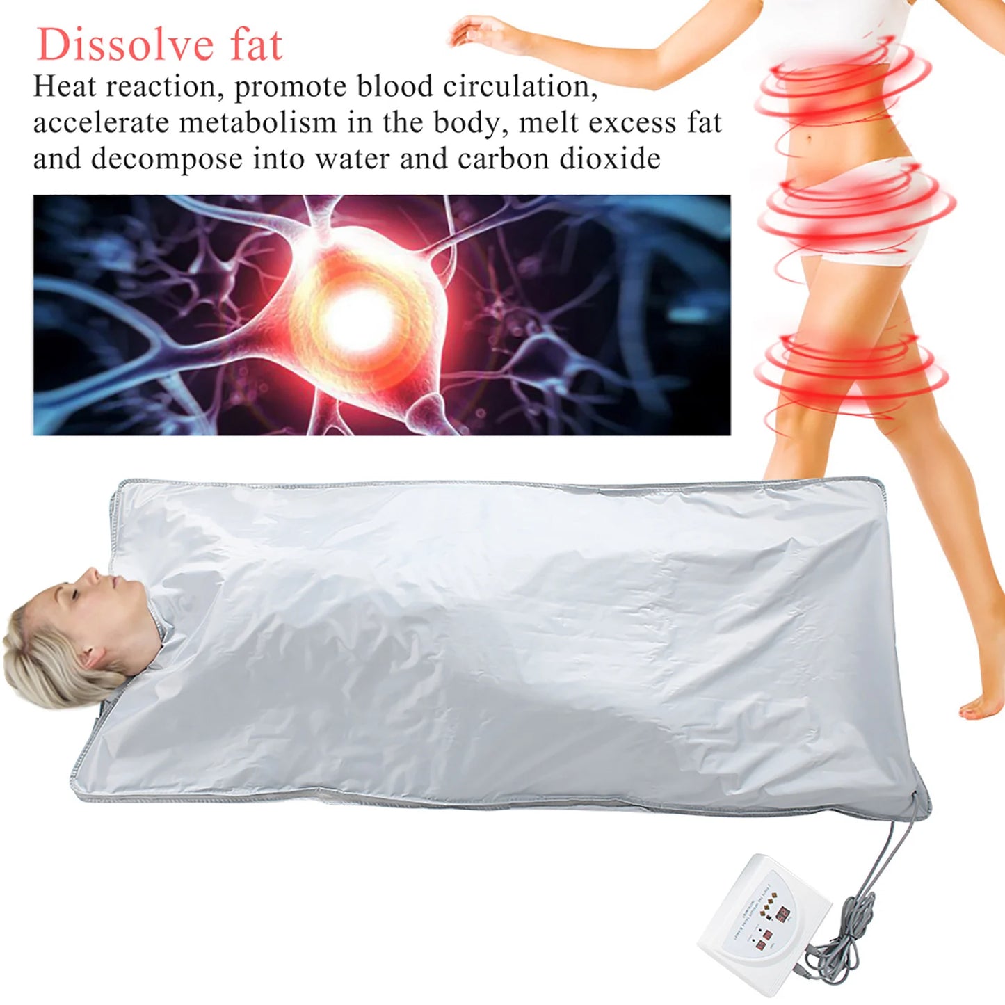 Far Infrared Sauna Heating Blanket Body Shape Slimming Fitness Machine - SAUNA BLANKETS® - Free Shipping Buy Now
