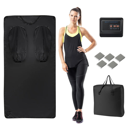 Infrared Sauna Blanket w/ Sleeves Wraps 90-180°F Temp Range 30-90Min Timer
